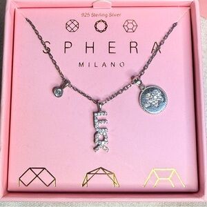 Sphera Milano Sterling Silver Lucky Elephant Charm Necklace NIB